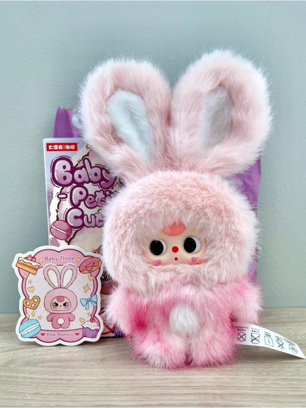 Baby Three Petit Macaron Cute Bunny V2 Vinyl Plush Pendant - Pink Pomelo